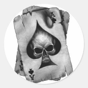 Schädelstiel Runder Aufkleber
