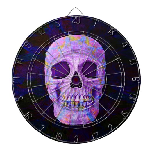 Schädeltag der Lila blauen Neongotik Dartscheibe (vorne)