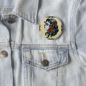 Schädeltätowierungsmädchen Button (Beispiel)