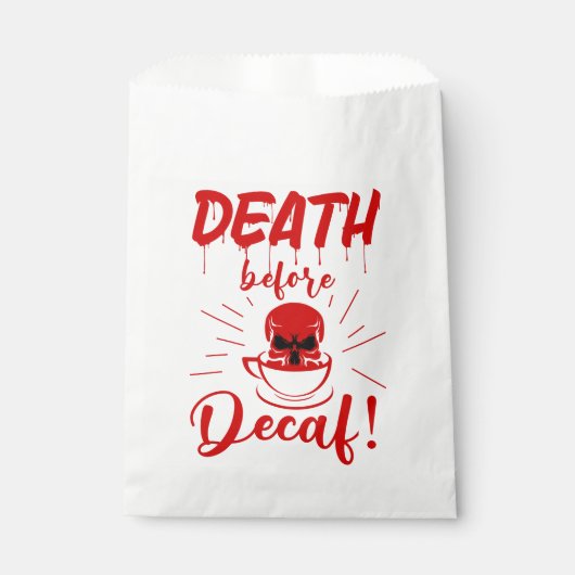 Schädeltod vor Zehnkampf-Skelettkaffee rot Geschenktütchen (Vorderseite)