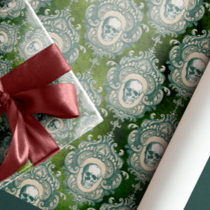 SCHÄDELVERZIERUNG Girlande gothic viktorianisch Geschenkpapier