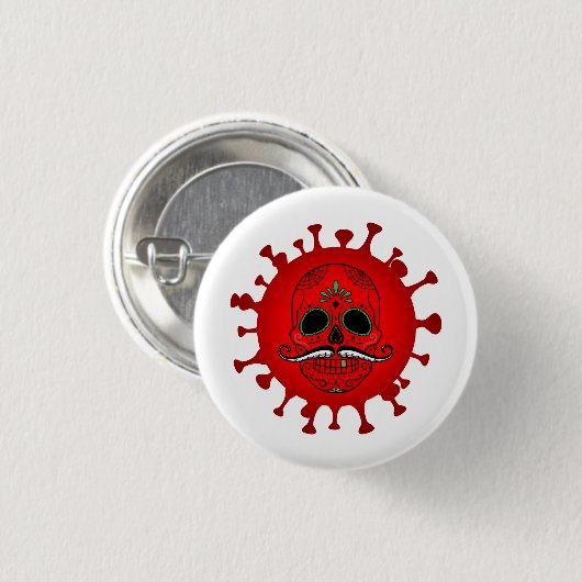 Schädelvirus Button (Vorne & Hinten)