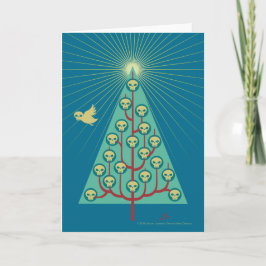 Schädelvögel Weihnachtsbaum Feiertagskarte