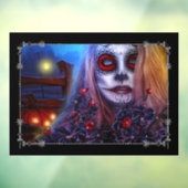 Schädelweibchen und Schwarze Holly Fensteraufkleber (Blatt 3)