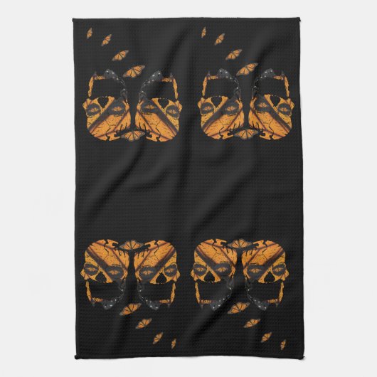 Schädelwinge aus Schmetterlingen Geschirrtuch (Vertikal)