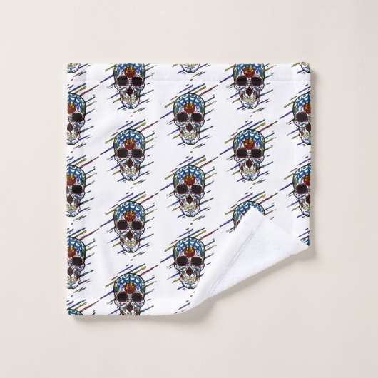 Schädelzucker Badhandtuch Set (Waschlappen)