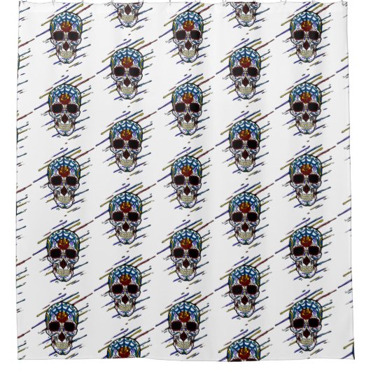 Schädelzucker Duschvorhang (Vorderseite)