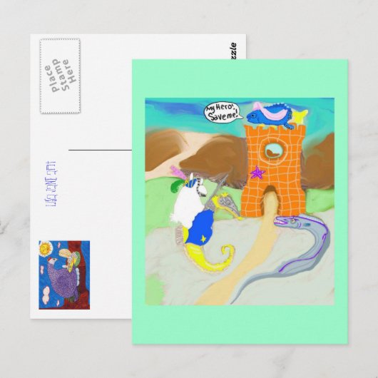 Schaden in Not Postkarte (Vorne/Hinten)