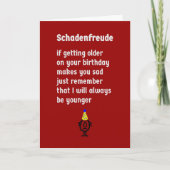 Schadenfreude, A Funny Happy Birthday Poem Karte (Vorderseite)