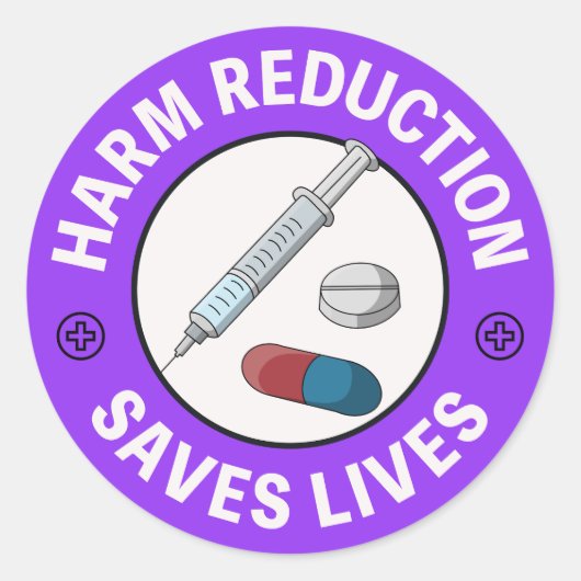 Schadensreduzierung Rette Leben - Pro Pillentest Runder Aufkleber (Vorderseite)