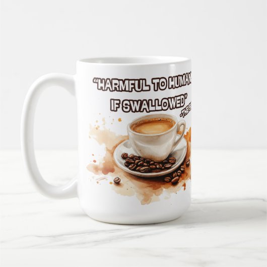 "Schädlich für Menschen, wenn sie verschluckt werd Kaffeetasse (Links)
