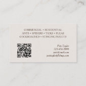 Schädlingsbekämpfungsmittel Kontrolle Visitenkarte (Rückseite)