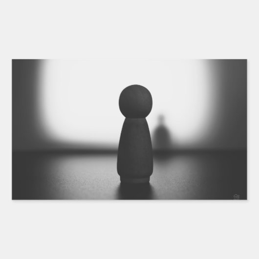 Schaduw van een mentale toestand. rechteckiger aufkleber (Vorderseite)