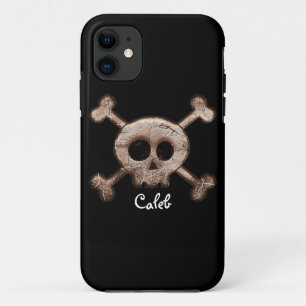 Schaedel- und Knochen-Phonehülle mit Distressed-Ef iPhone 11 Hülle