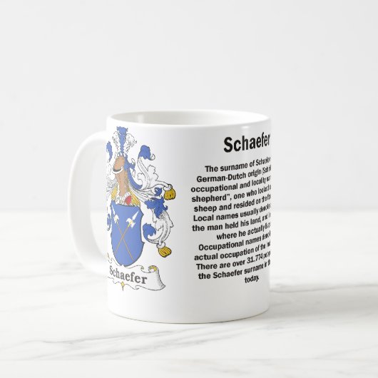 Schaefer Familienwappen-Tasse Kaffeetasse (Vorderseite Links)