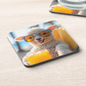 Schaf am Strand Getränkeuntersetzer (Linke Seite)