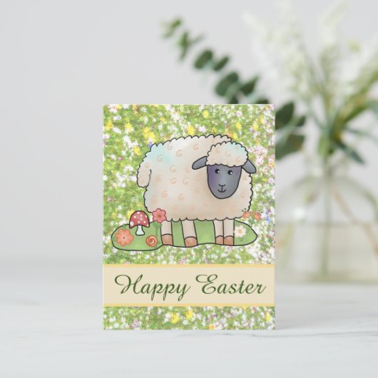 Schaf auf der Weide Postkarte (Stehend Vorderseite)