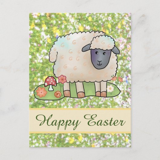 Schaf auf der Weide Postkarte (Vorderseite)