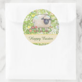 Schaf auf der Weide Postkarte Runder Aufkleber (Tasche)