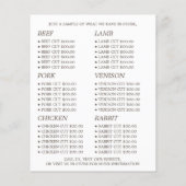 Schaf auf Gras, Bauer & Butcher Werbung Flyer (Hinten)