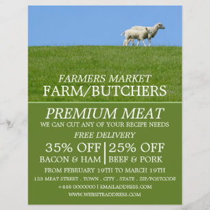 Schaf auf Gras, Bauer & Butcher Werbung Flyer