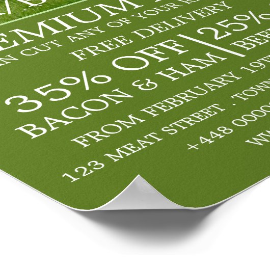 Schaf auf Gras, Bauer & Butcher Werbung Poster (Ecke)