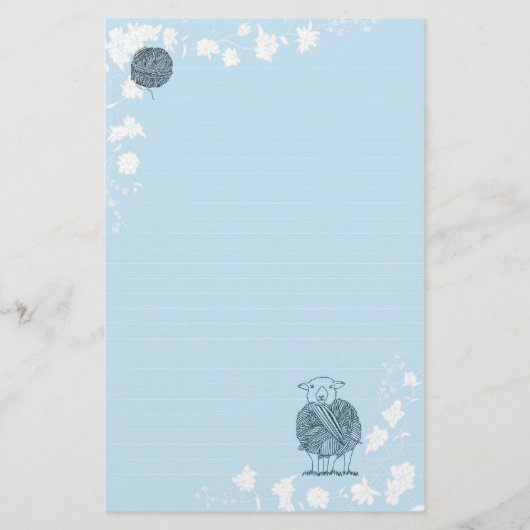 Schaf-Ball auf hellblauem Hintergrund Briefpapier (Vorderseite)