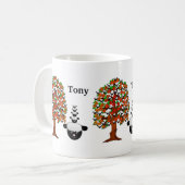 Schaf Baum Weiße Tasse (Vorderseite Links)