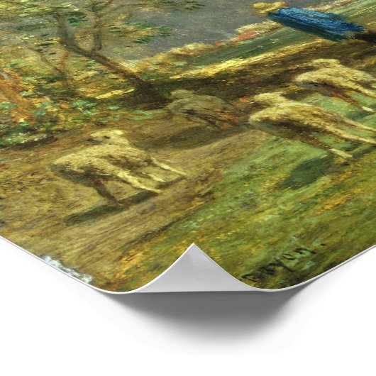 Schaf beim Sturm Poster (Ecke)