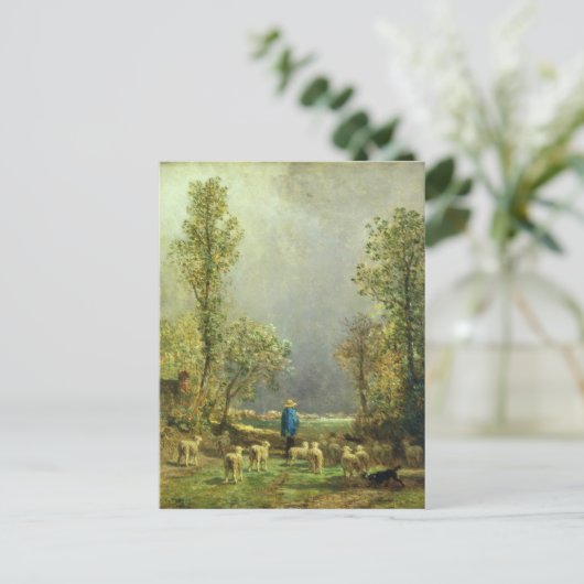 Schaf beim Sturm Postkarte (Stehend Vorderseite)