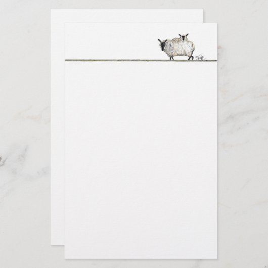 Schaf-Briefpapier Briefpapier (Vorne/Hinten)