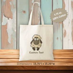 Schaf Cartoon Beige Tragetasche