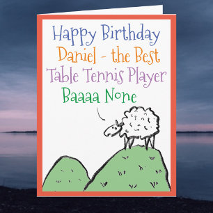 Schaf-Design Alles Gute zum Geburtstag Tischtennis Karte