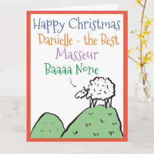 Schaf-Design Frohe Weihnachten an einen Masseur-Ka Karte