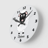 Schaf Design Personalisiert Runde Wanduhr (Winkel)