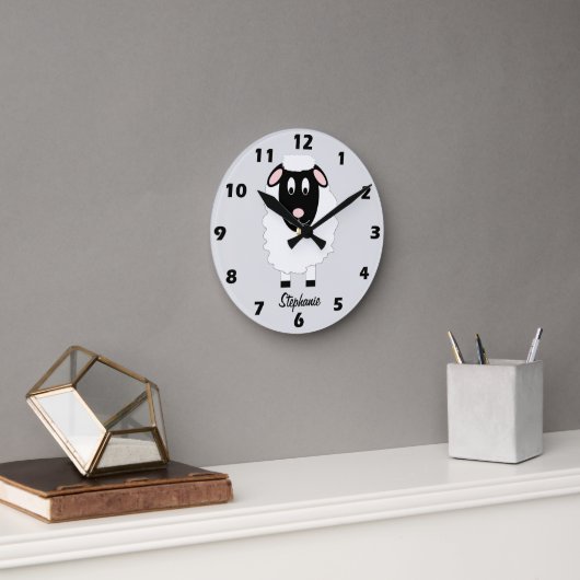 Schaf Design Personalisiert Runde Wanduhr (Büro)