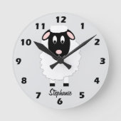 Schaf Design Personalisiert Runde Wanduhr (Vorderseite)