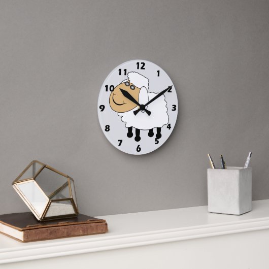 Schaf Design Runde Wanduhr (Büro)