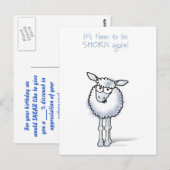 Schaf: Es ist Zeit, wieder zu verkürzen! Postkarte (Vorne/Hinten)