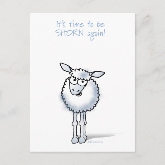 Schaf: Es ist Zeit, wieder zu verkürzen! Postkarte (Vorderseite)