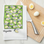 Schaf-Etikette Geschirrtuch (Viertel Falte)