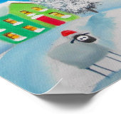 Schaf-Folklore Vollmond-Winter Poster (Ecke)