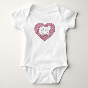 Schaf-Herz-Liebe Sie Baby Strampler