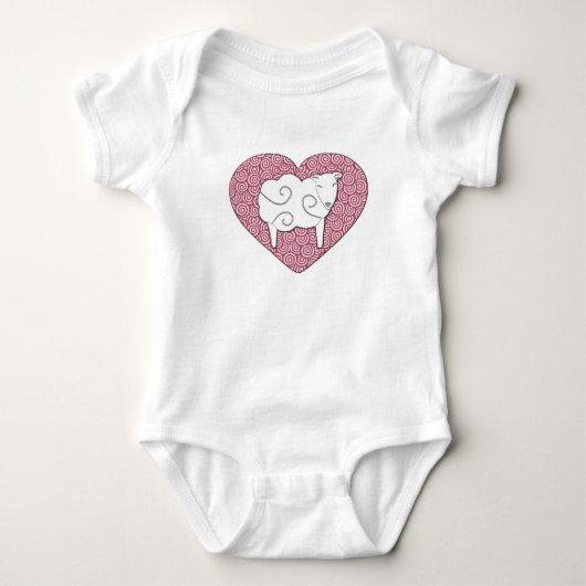 Schaf-Herz-Liebe Sie Baby Strampler (Vorderseite)