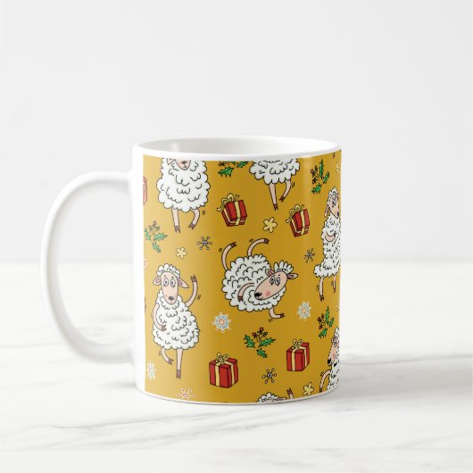 Schaf Hintergrund Vintage Kaffeetasse (Links)