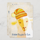 Schaf-Hut Strickfaser Weihnachtskarte Feiertagskarte (Vorne/Hinten)