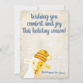 Schaf-Hut Strickfaser Weihnachtskarte Feiertagskarte (Rückseite)