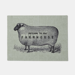Schaf-Illustration Farmhouse-Stil Benutzerdefinier Fußmatte