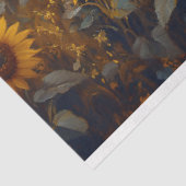 Schaf in einem Sonnenblumenfeldelementar Seidenpapier (Ausschnitt)