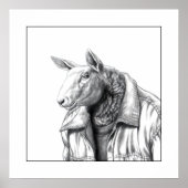 Schaf in Jeans Jacket (Schnee) Poster (Vorne)